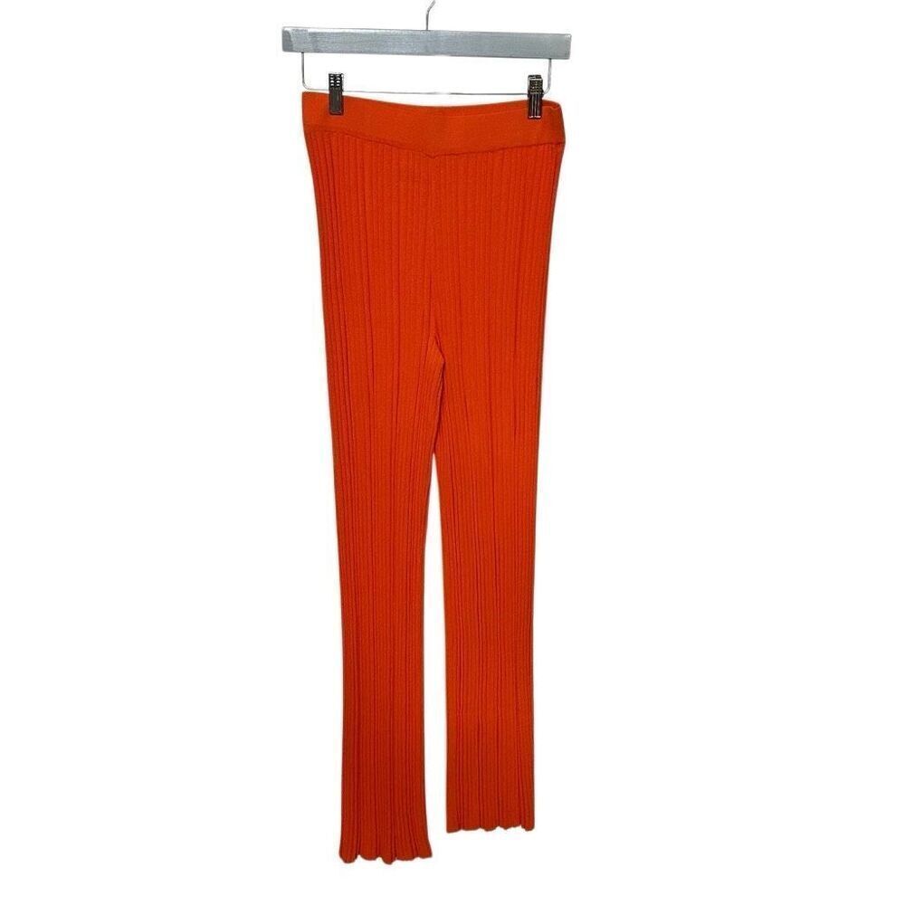 NIA Orange Ribbed Stretch Pants